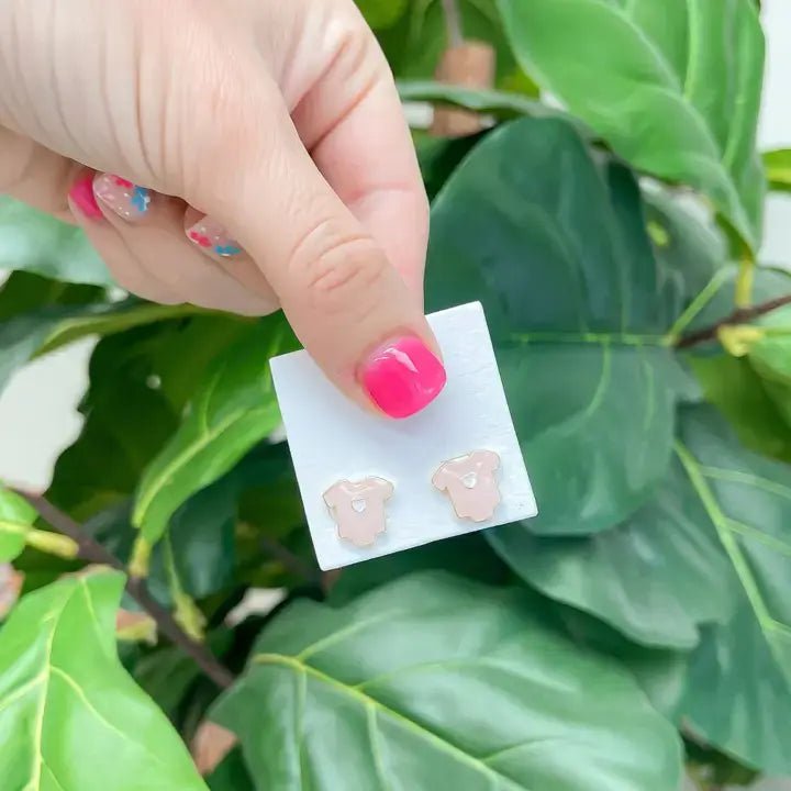 Baby Onesie Stud Earrings, Playful Enamel Jewelry for Moms, Charming Baby Shower Gift - Nifty Decor & More