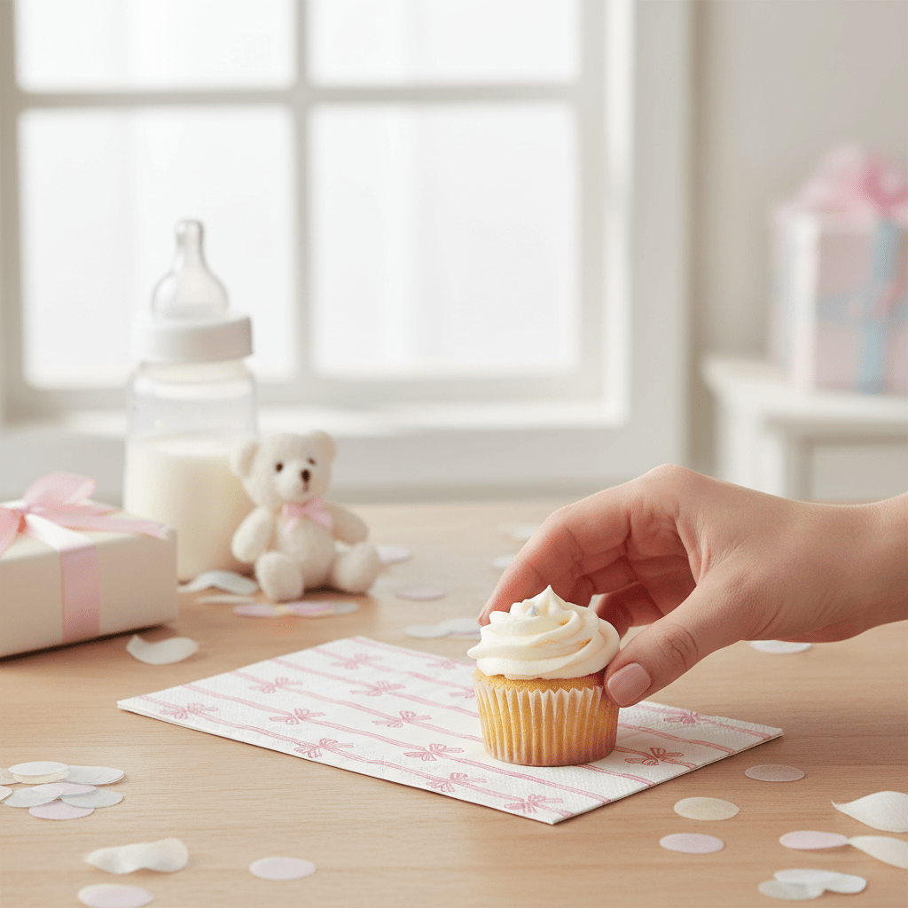 Baby Toile Pink Bows Paper Guest Towels - Nifty Decor & More