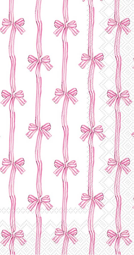 Baby Toile Pink Bows Paper Guest Towels, Elegant Floral Design for Parties & Baby Showers, Perfect Gift for Chic Entertainers - Nifty Decor & More