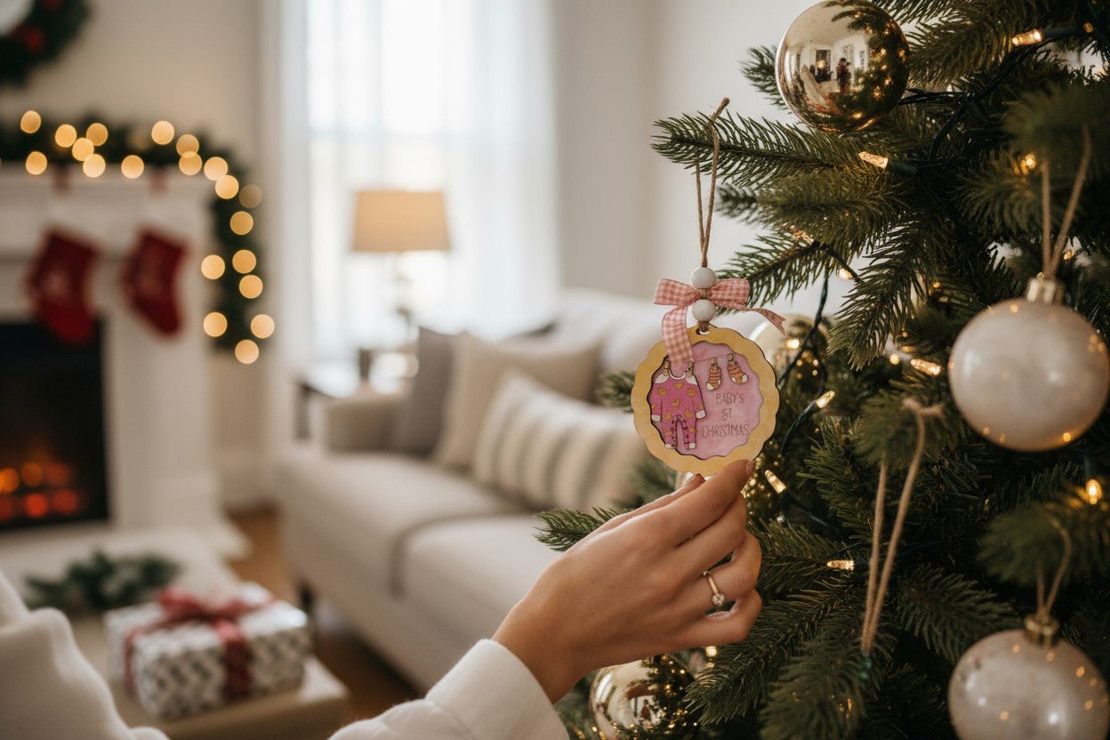 Baby’s First Christmas Ornament Christmas Ornament Pink