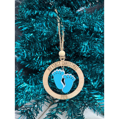 Baby’s First Christmas Ornaments Ornament Feet - Blue