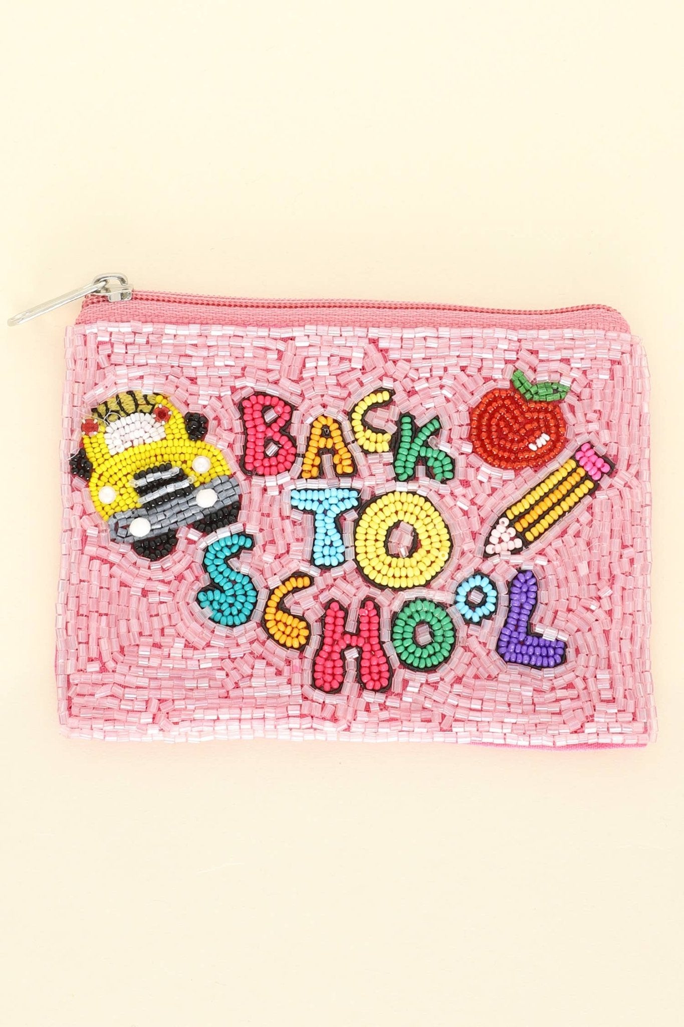 Back to School Beaded Embroidered Coin Bag Coin Purse