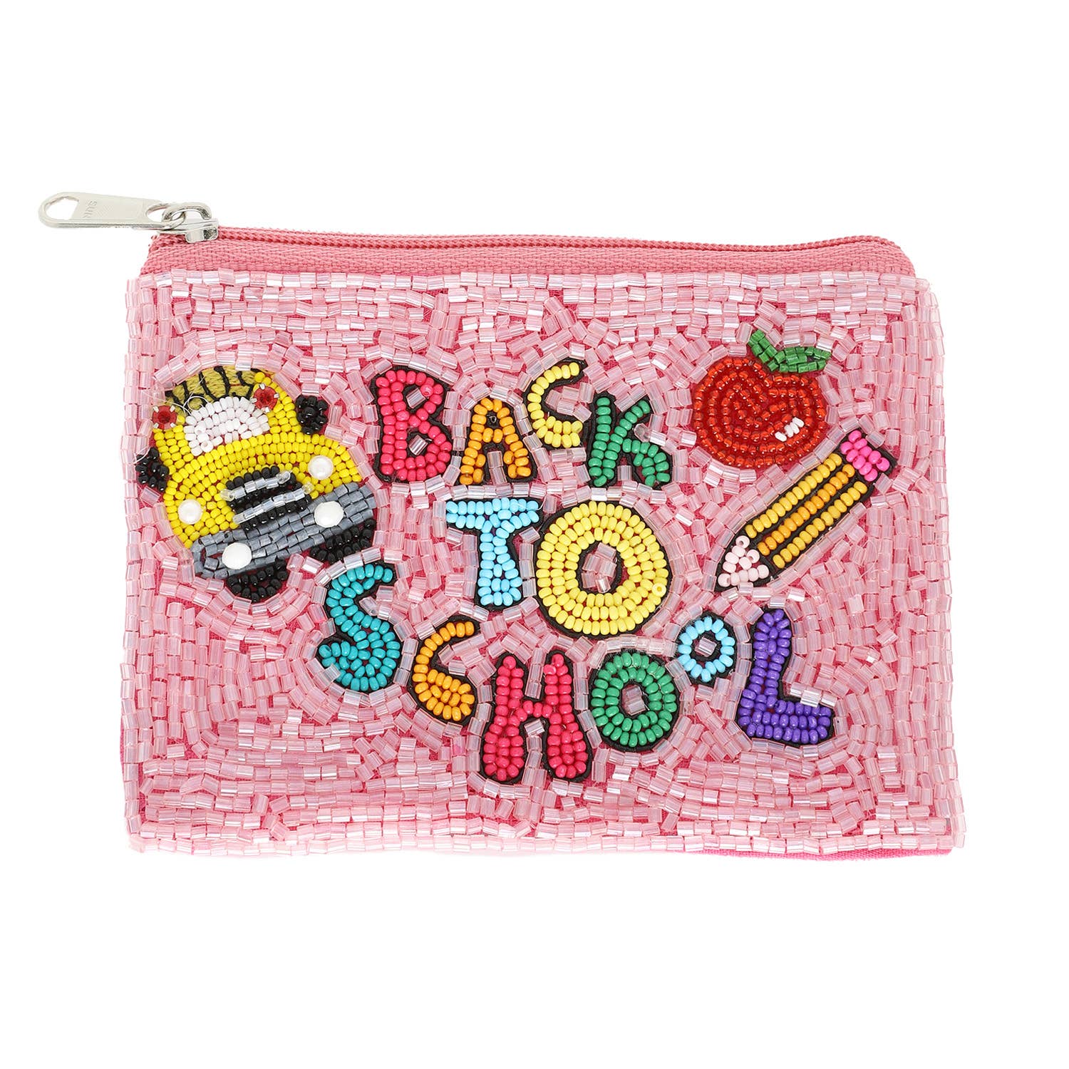 Back to School Beaded Embroidered Coin Bag Coin Purse