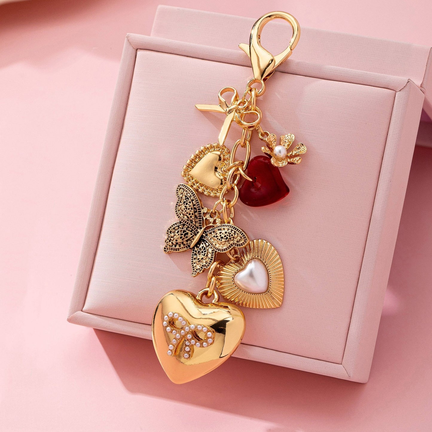 Bag Charm - Heart Bow Butterfly Charm Key Chain - Nifty Decor & More