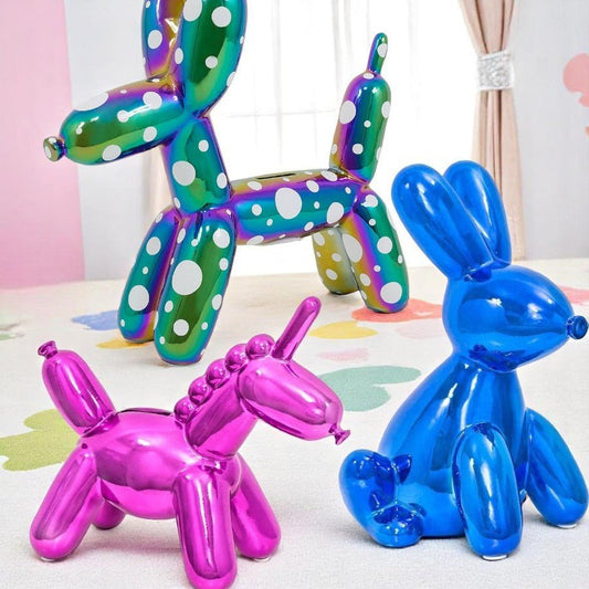 Balloon Animal Money Banks, Unique Whimsical Coin Storage for Children’s Savings, Perfect Birthday Gift balloon animal bank
