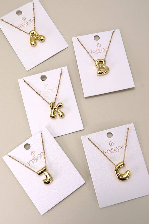 Balloon Bubble Initial Necklace, Durable Stainless Steel Charm, Perfect Personalized Gift for Birthday or Valentine’s - Nifty Decor & More