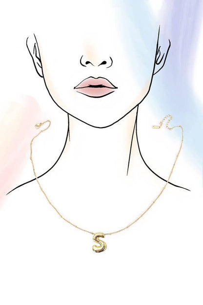 Balloon Bubble Initial Necklace, Durable Stainless Steel Charm, Perfect Personalized Gift for Birthday or Valentine’s charm necklace