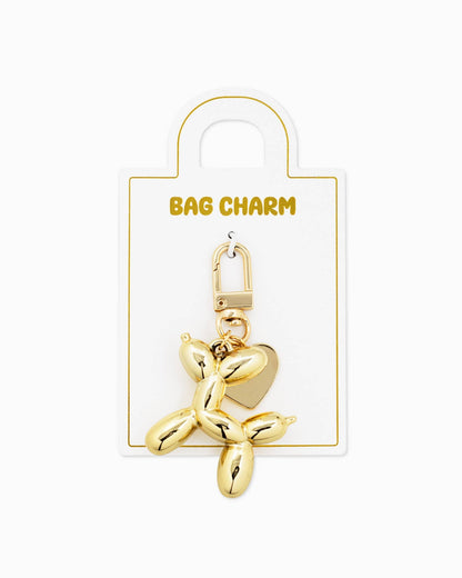 Balloon Dog Heart Bag Charm Keychain