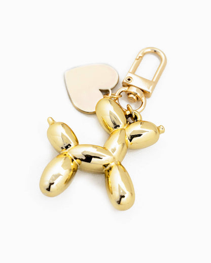 Balloon Dog Heart Bag Charm Keychain