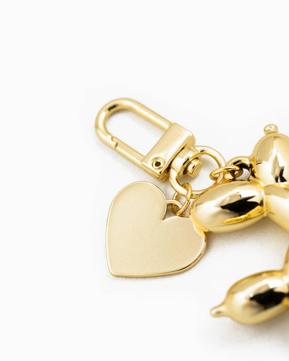 Balloon Dog Heart Bag Charm Keychain