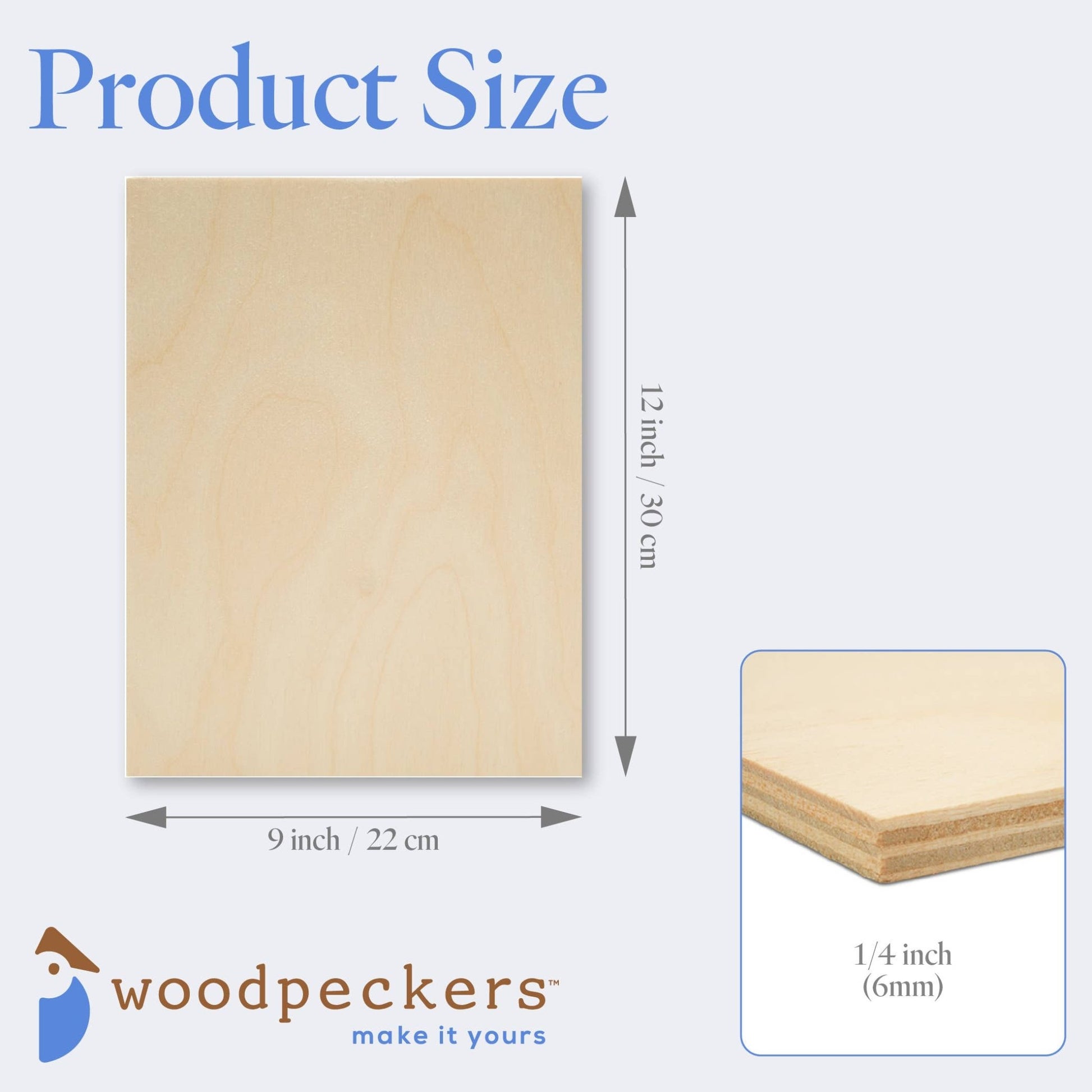 Baltic Birch Plywood 1/4" 9" x 12"