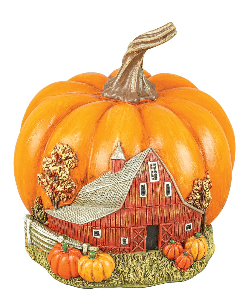 Barn Harvest Scene Pumpkin Orange