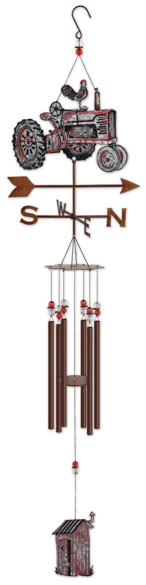 Barnyard Tractor Metal Chime, Rustic Garden Decor, Outdoor Wind Chime, Farmhouse Gift for Garden Lovers - Nifty Decor & More