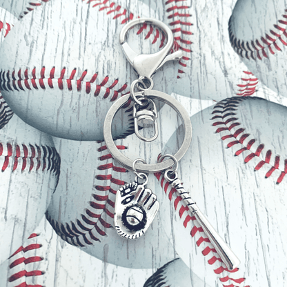 Baseball Bat & Glove Bag Charm