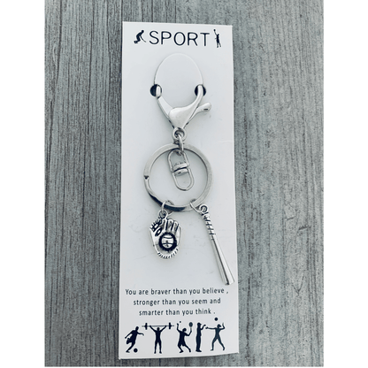 Baseball Bat & Glove Bag Charm