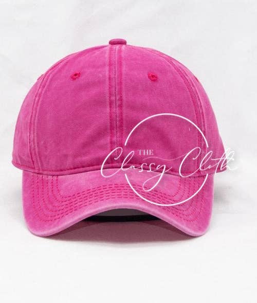 Baseball Cap Hat Stonewashed - Hot Pink RTS