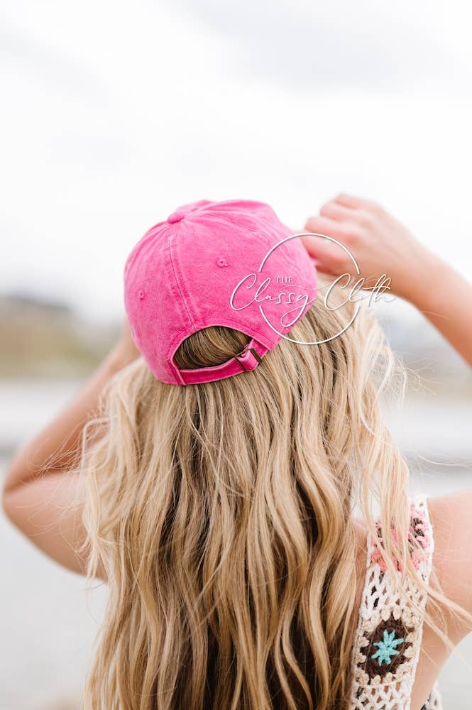 Baseball Cap Hat Stonewashed - Hot Pink RTS