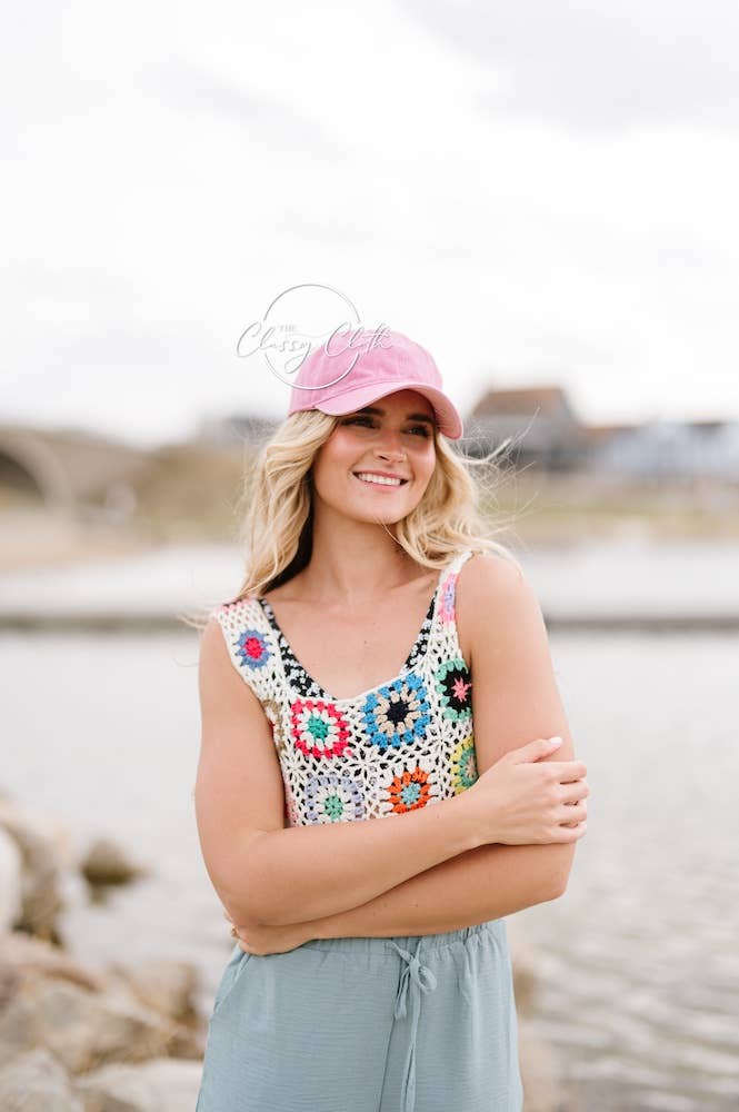 Baseball Cap Hat Stonewashed - Mauve Pink RTS