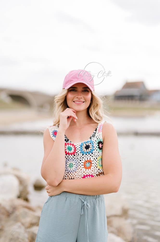 Baseball Cap Hat Stonewashed - Mauve Pink RTS