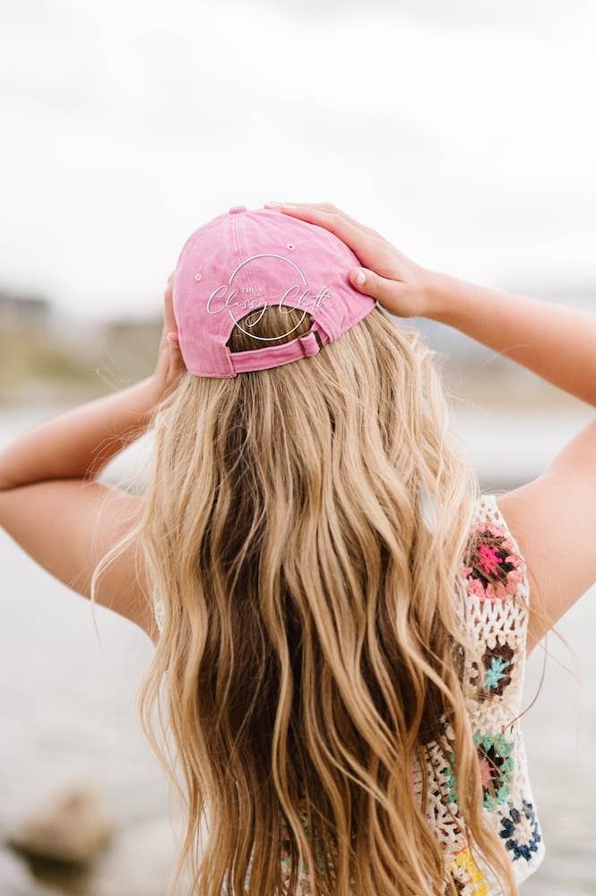 Baseball Cap Hat Stonewashed - Mauve Pink RTS