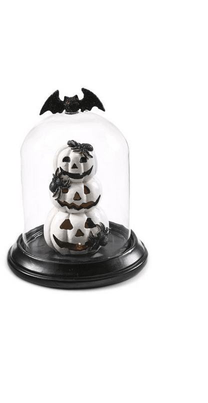 Bat & Crow LED Halloween Glass Cloches w/Timers (2 Styles) - Nifty Decor & More
