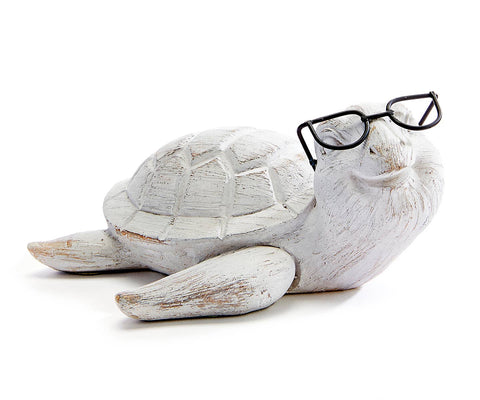 Turtle with Glasses: Ocean Decor, Sea Life Home Decor, Nautical Accent, Coastal Art, Unique Gift for Ocean Lovers Summer Shelf Sitter