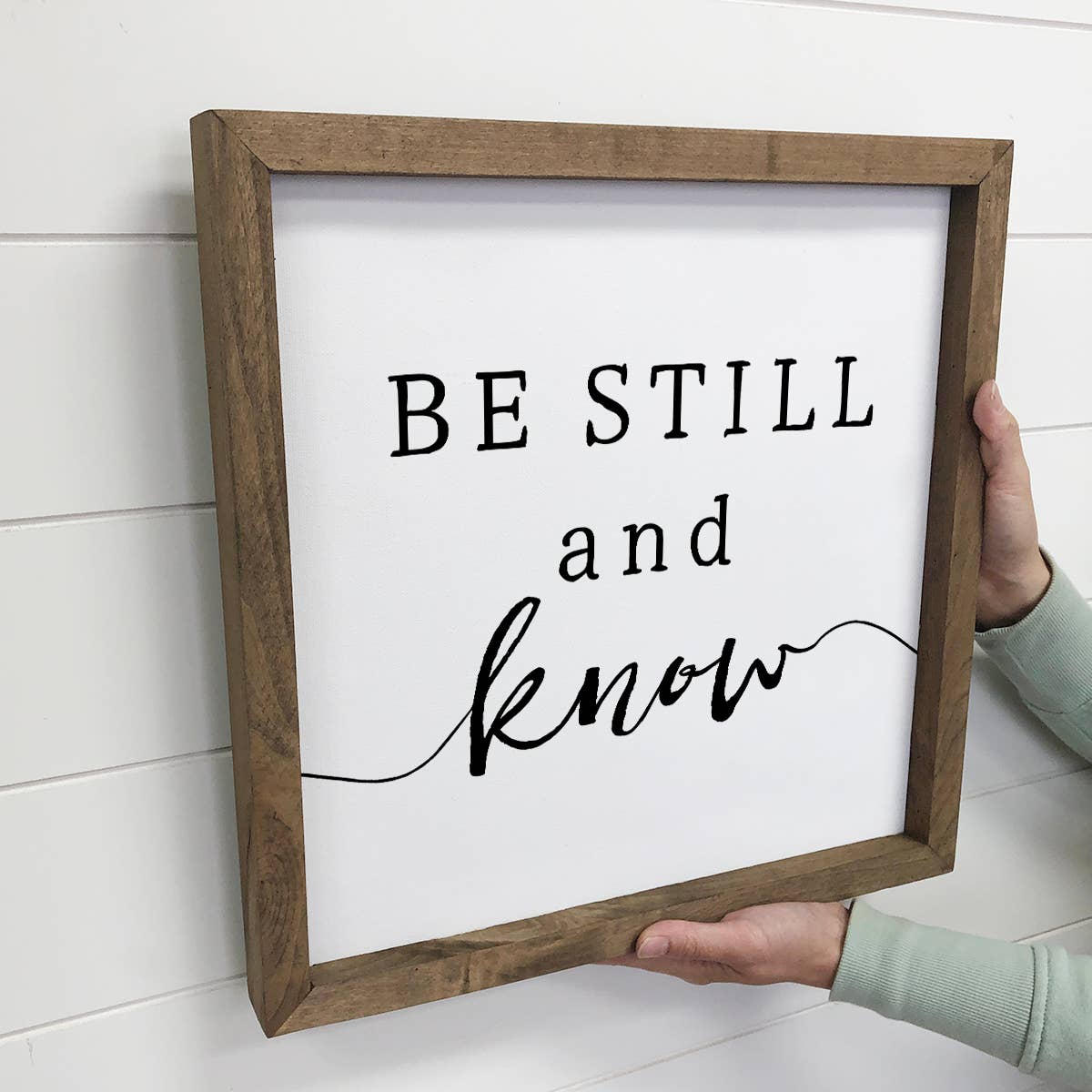 Be Still and Know Christian Farmhouse Wood Sign - Rustic Home Decor, Inspirational Wall Art, Faith - Based Gift, Scripture Decor - Nifty Decor & More