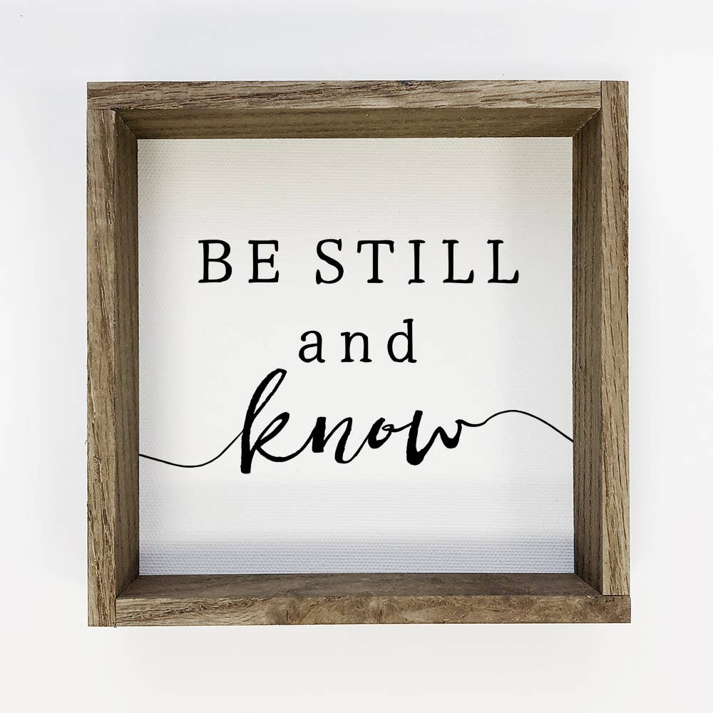 Be Still and Know Christian Farmhouse Wood Sign - Rustic Home Decor, Inspirational Wall Art, Faith - Based Gift, Scripture Decor - Nifty Decor & More