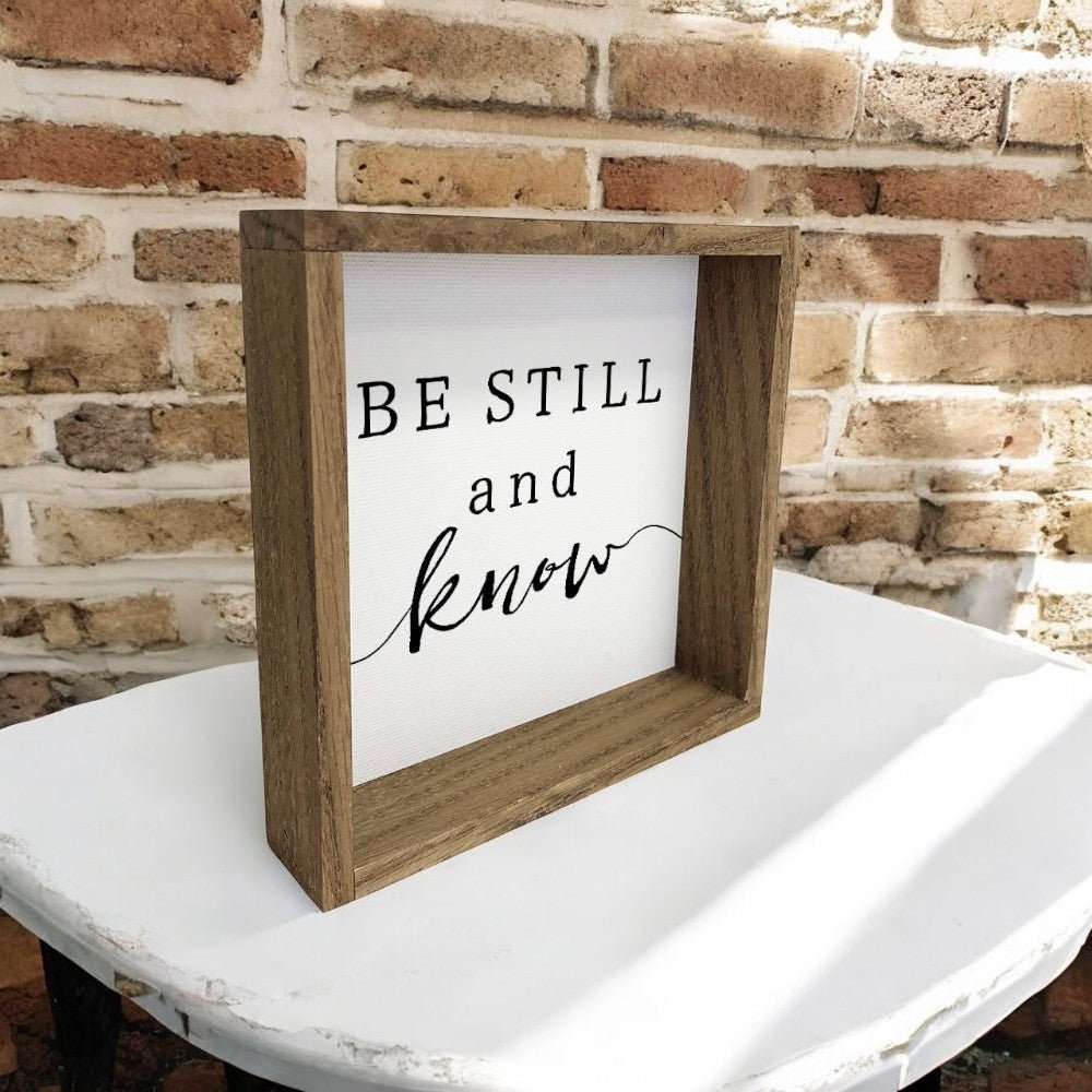 Be Still and Know Christian Farmhouse Wood Sign - Rustic Home Decor, Inspirational Wall Art, Faith - Based Gift, Scripture Decor - Nifty Decor & More
