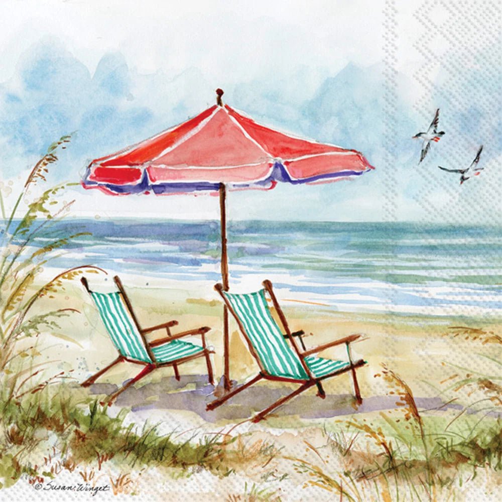 Beach Chairs Cocktail Napkin - Nifty Decor & More