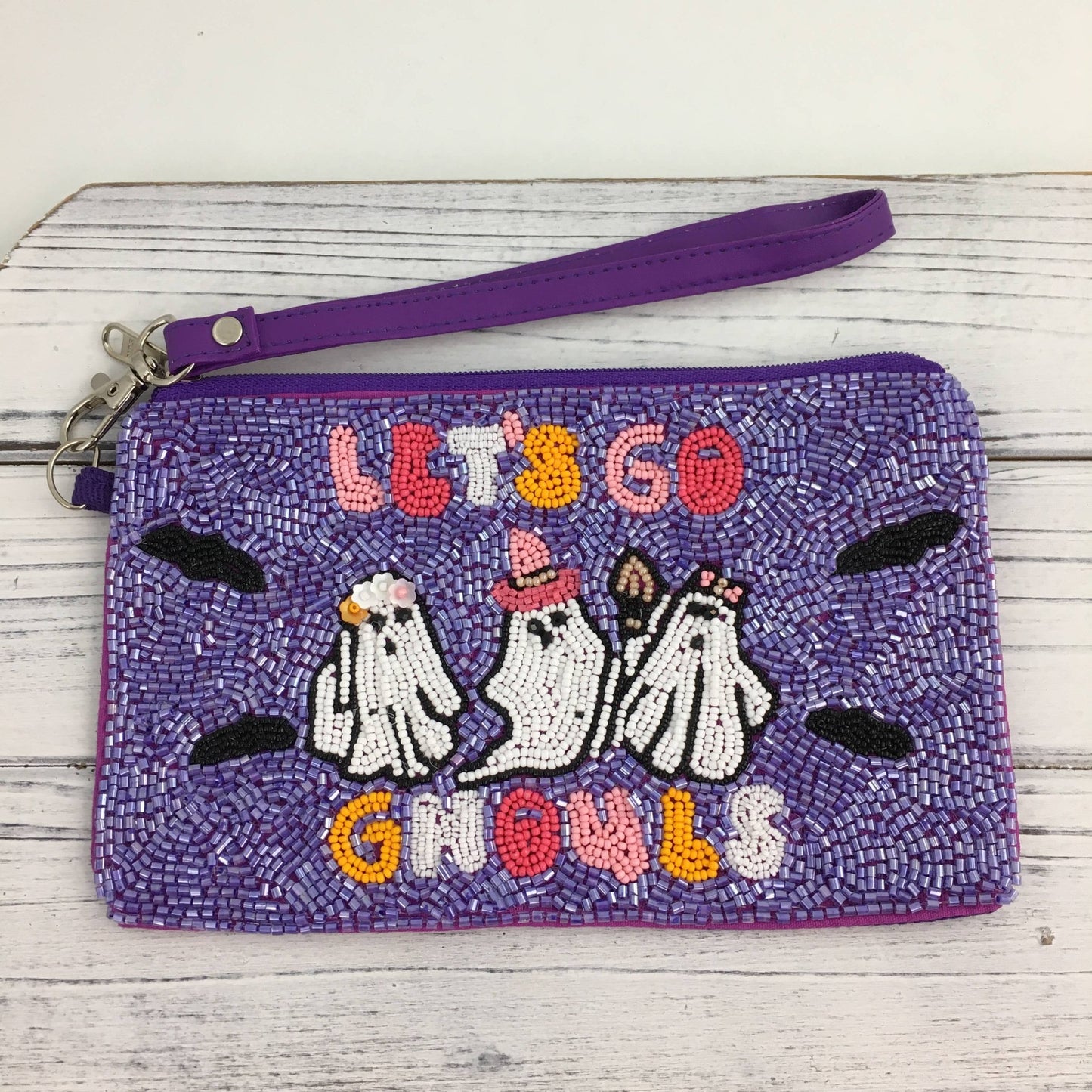 Beaded Let’s Go Ghouls! wristlet