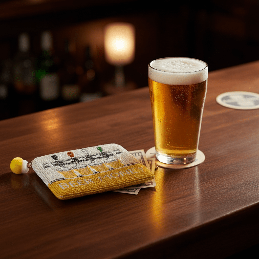 Beer Money Beaded Coin Pouch - Nifty Decor & More