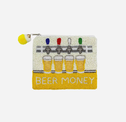 Beer Money Beaded Coin Pouch - Nifty Decor & More