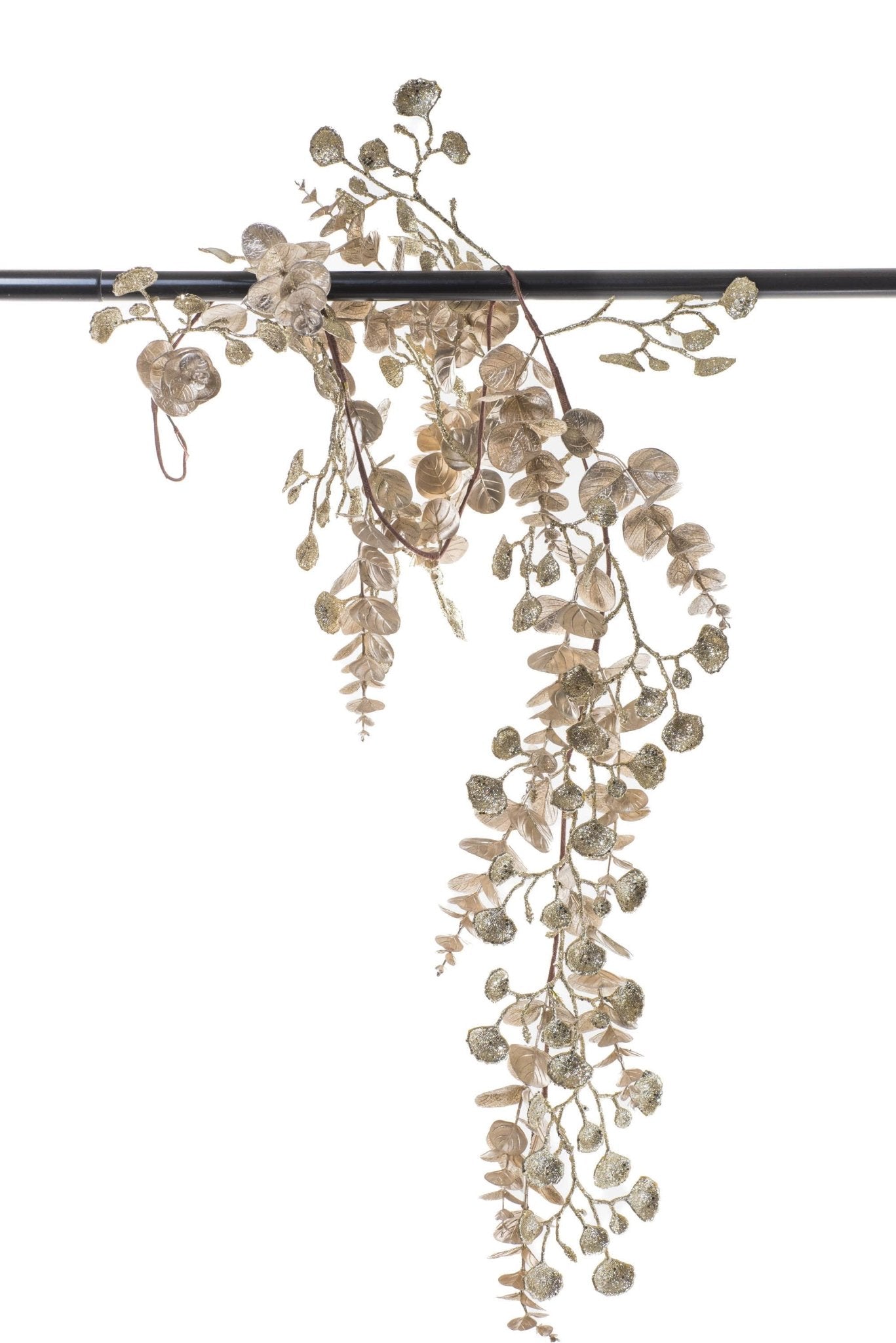 Beige Glittery Eucalyptus Garland