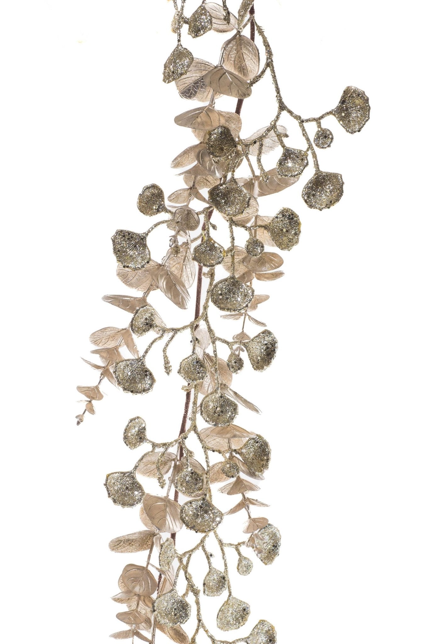 Beige Glittery Eucalyptus Garland