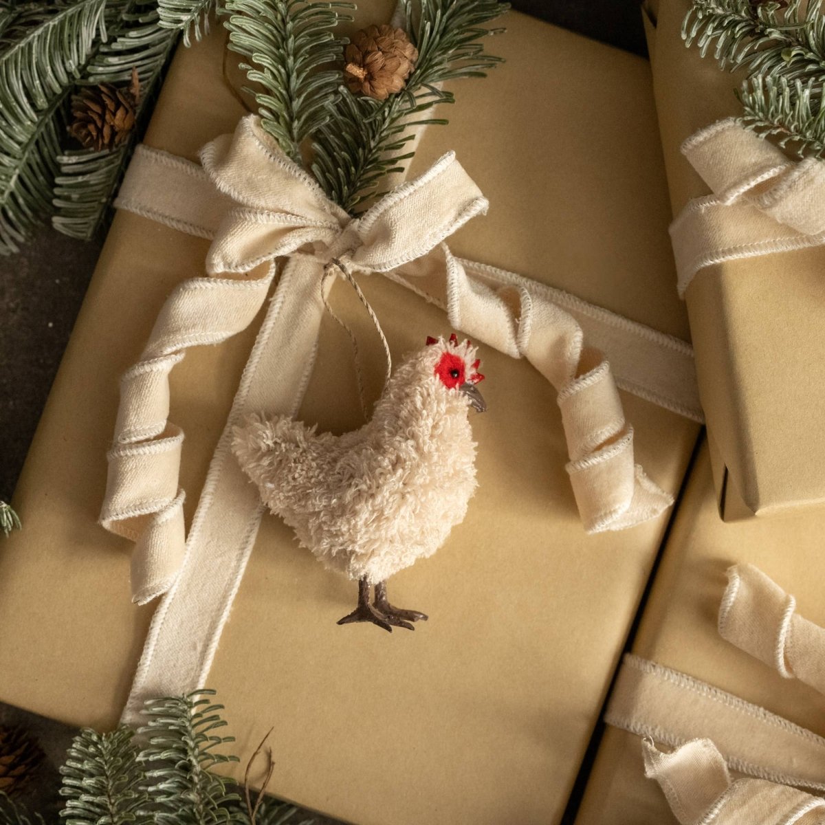 Beige Hen Ornament - Nifty Decor & More