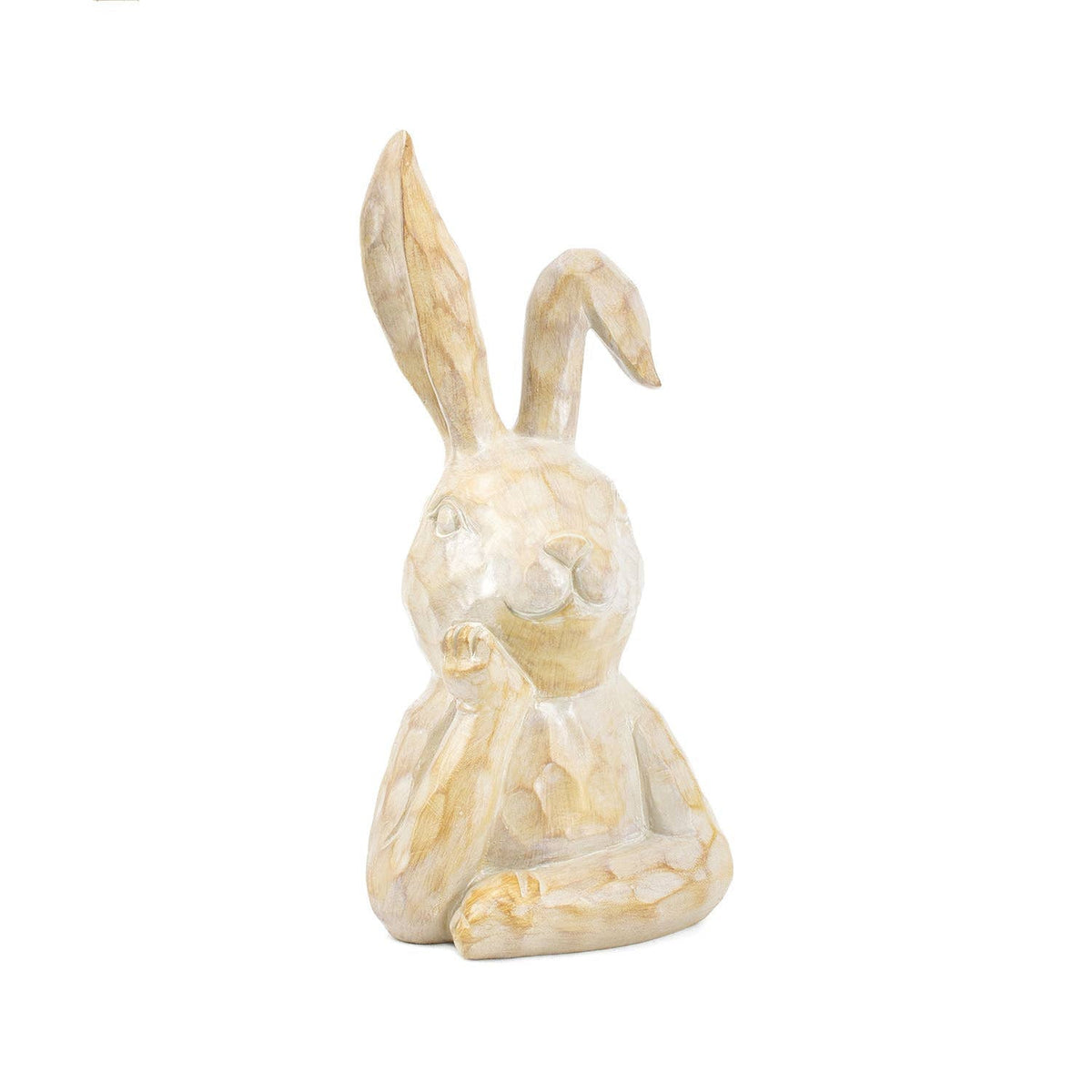 Beige Thinking Bunny - Adorable Resin Spring Decor for Home, Easter Decorations, Cute Rabbit Figurine, Seasonal Accent Piece - Nifty Decor & More