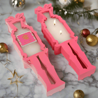 Berries and Balsam 2 - Wick Pink Wooden Nutcracker Dough Bowl Candle - Reusable Holiday Decor by LUX Fragrances - Nifty Decor & More