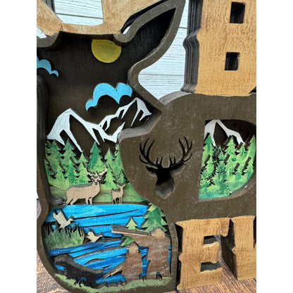 Best Dad Ever Deer 3D Shelf Sitter 3D Shelf Sitter