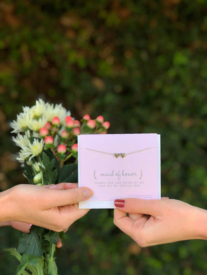 Maid of Honor Necklace & Card Set - Best Day Ever Wedding Jewelry for Women Jewelry Wedding