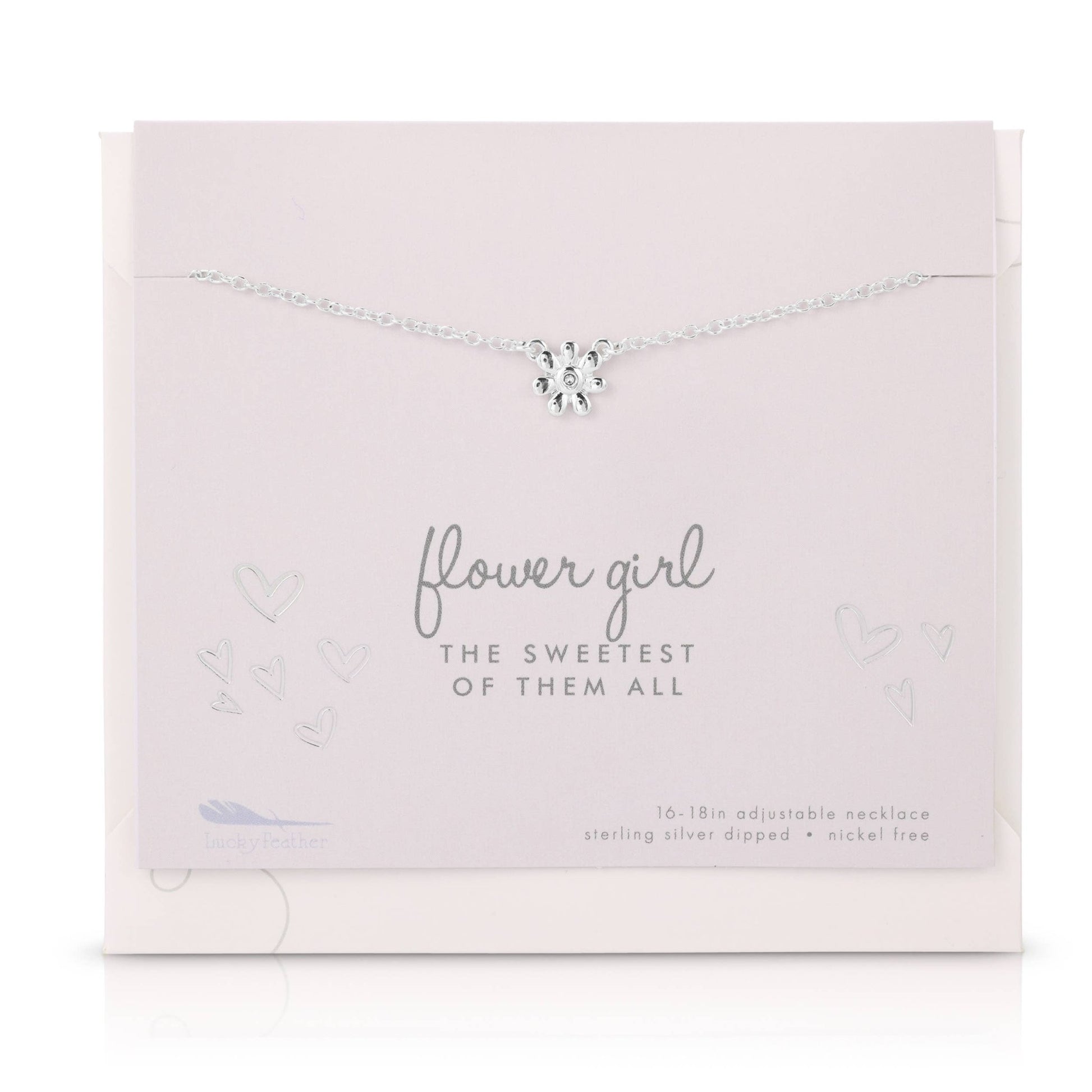 Flower Girl Necklace & Card Set - Best Day Ever Wedding Jewelry for Girls Jewelry Wedding