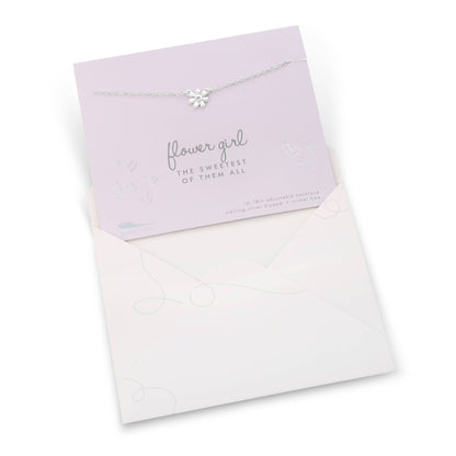 Flower Girl Necklace & Card Set - Best Day Ever Wedding Jewelry for Girls Jewelry Wedding