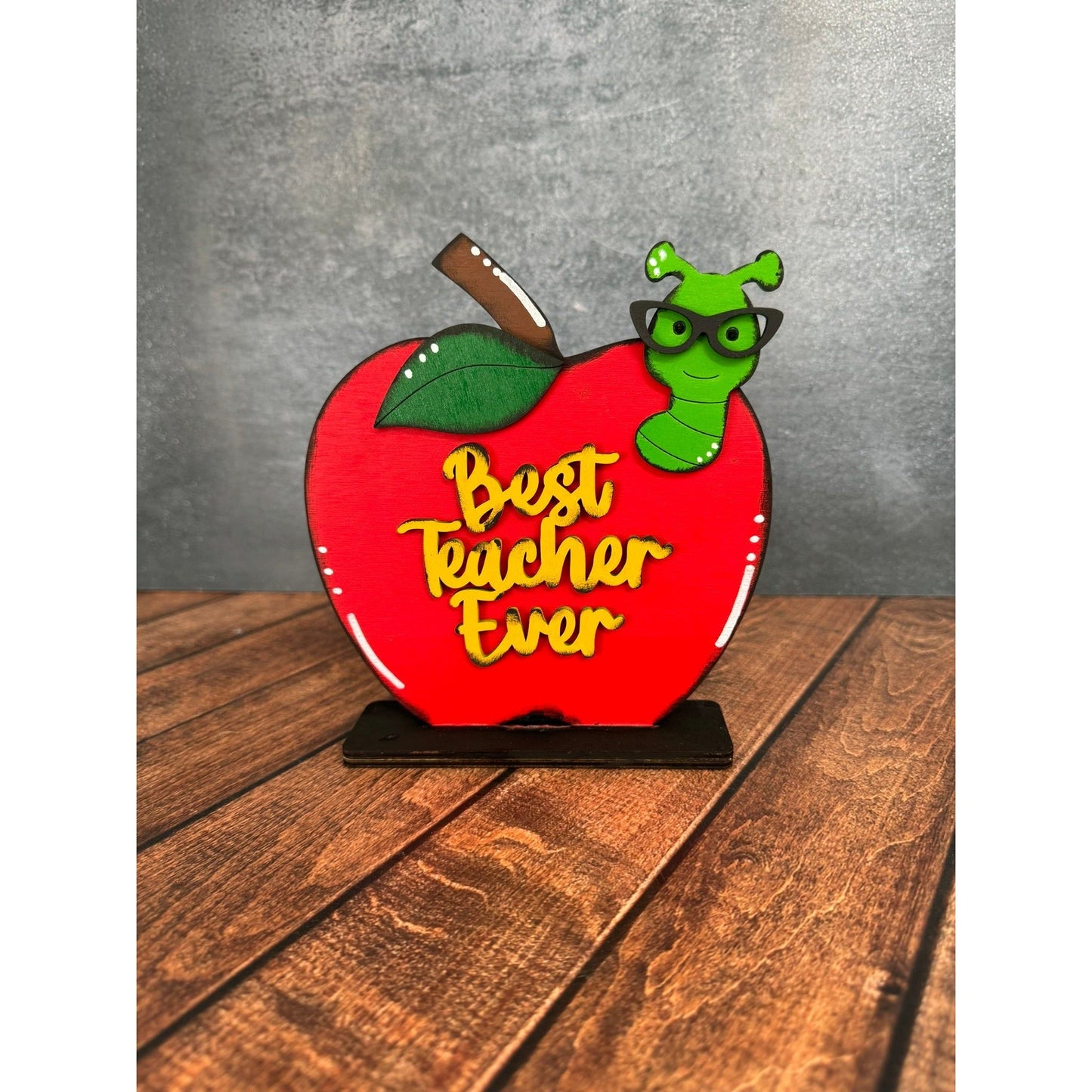 Best Teacher Ever Apple Teacher Shelf Sitter