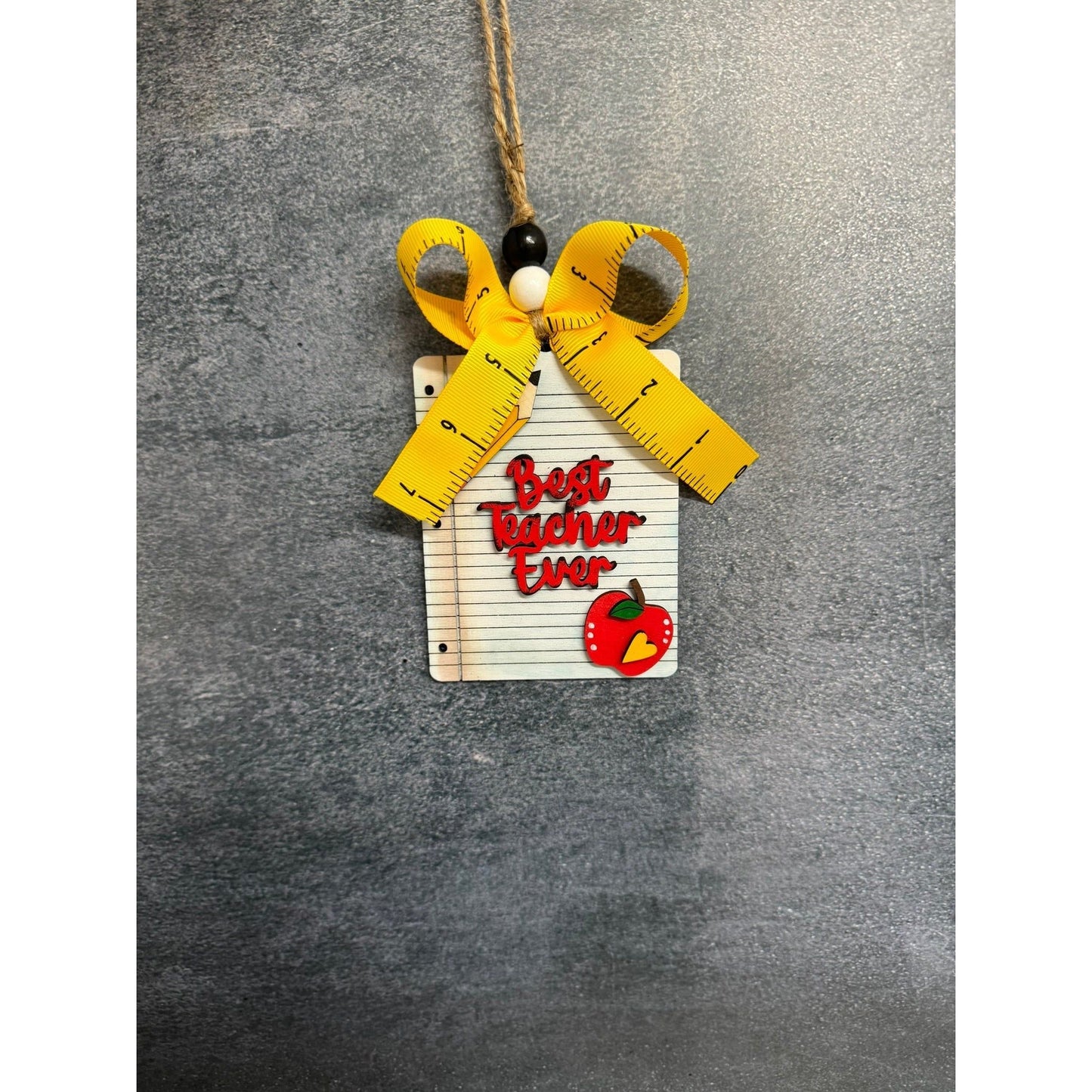 Best Teacher Ever Ornament Wood Pencil Christmas Ornament and Teacher Appreciation Gift - Nifty Decor & More