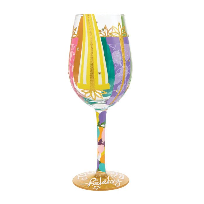 Birthday Bounty Hand Painted Wine Glass - Nifty Decor & More