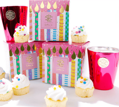 Birthday Cake 8oz Luxury Designer Box Candle - Vanilla Bean & Buttercream Celebration Scent - Nifty Decor & More