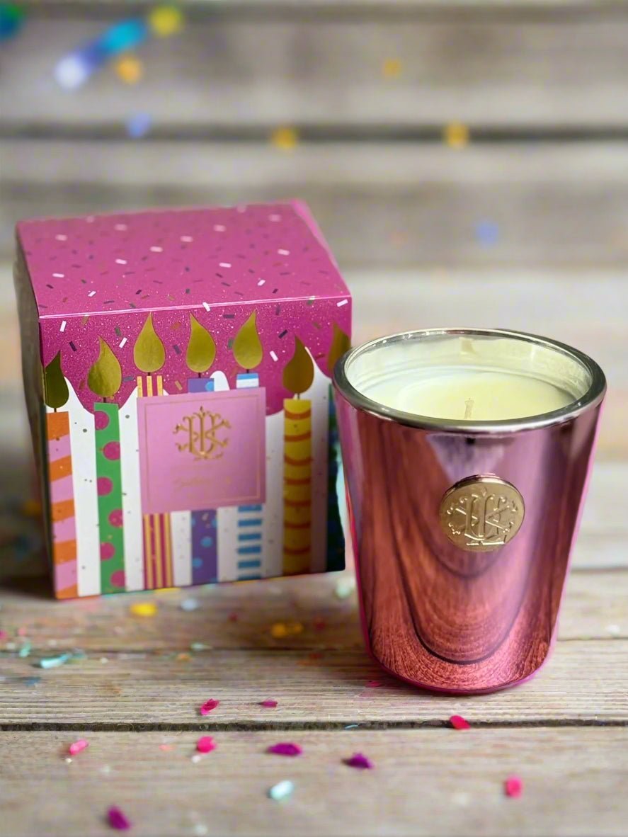 Birthday Cake 8oz Luxury Designer Box Candle - Vanilla Bean & Buttercream Celebration Scent - Nifty Decor & More