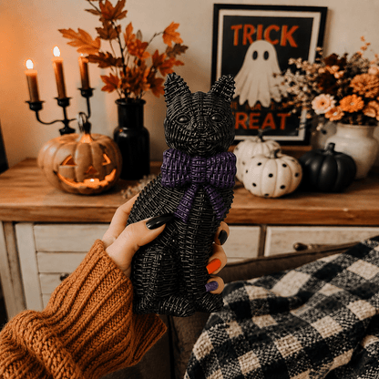 Black Cat Spooky Shelf Accent Cute Farmhouse Halloween Decor - Nifty Decor & More