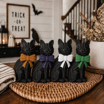 Black Cat Spooky Shelf Accent Cute Farmhouse Halloween Decor - Nifty Decor & More