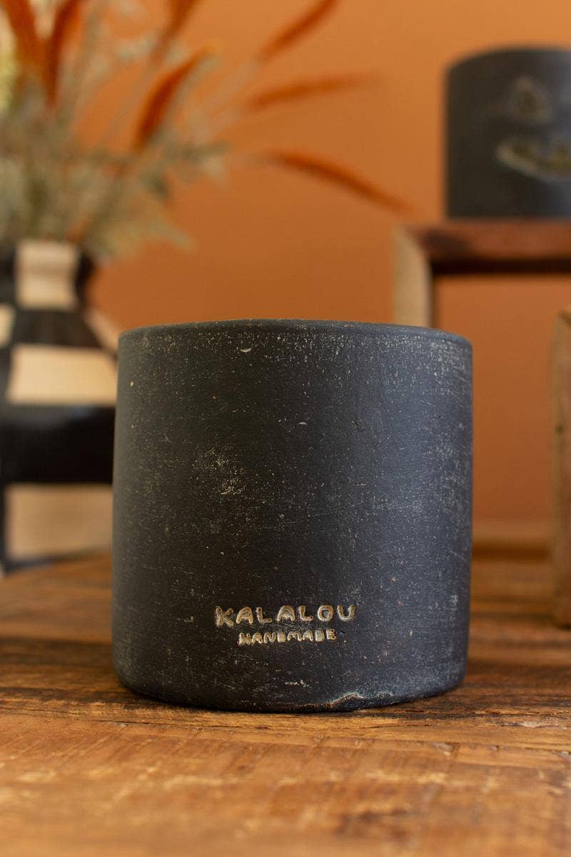 Black Clay Jack-O-Lantern Short - Nifty Decor & More